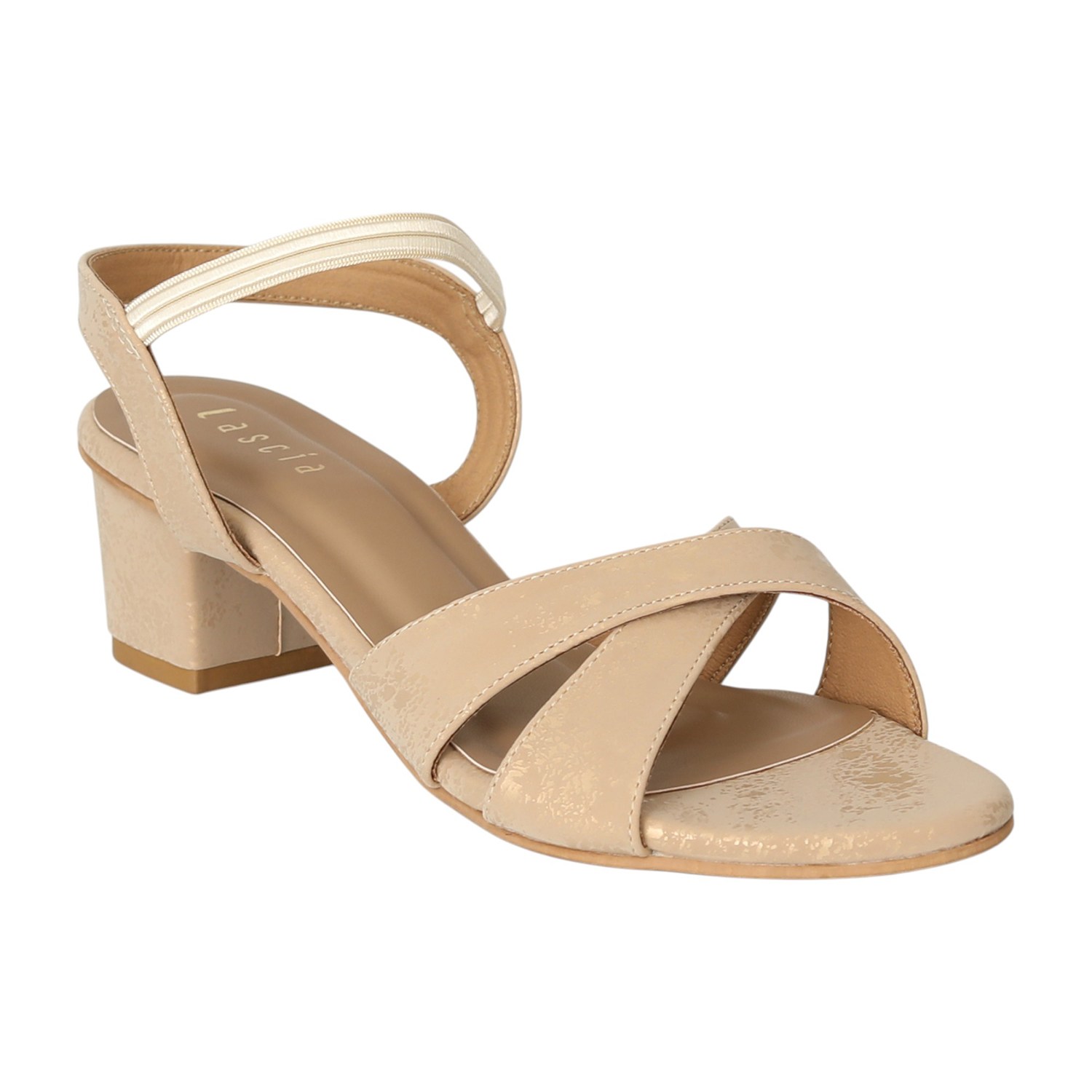 Women Beige Luxe Block Sandals