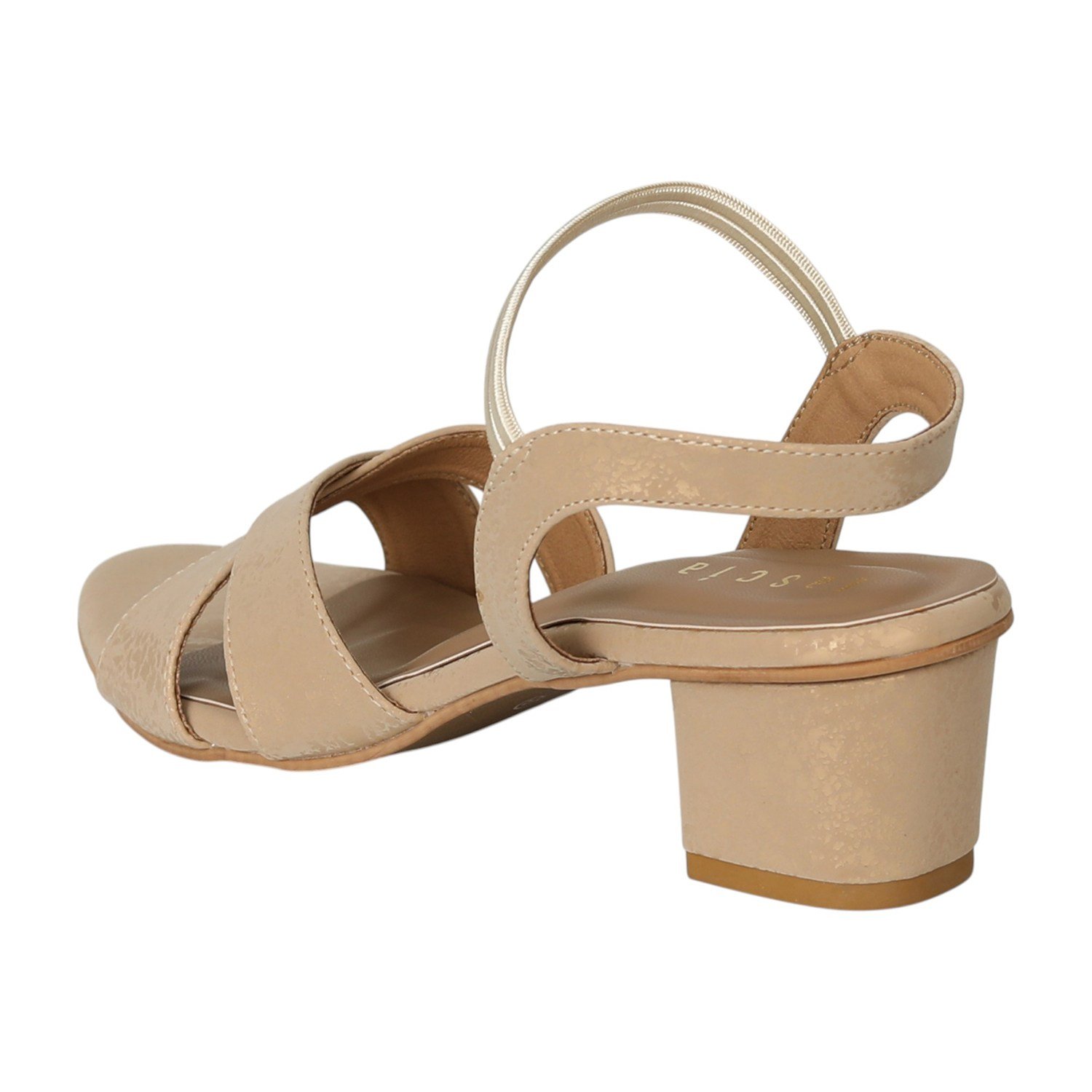 Women Beige Luxe Block Sandals