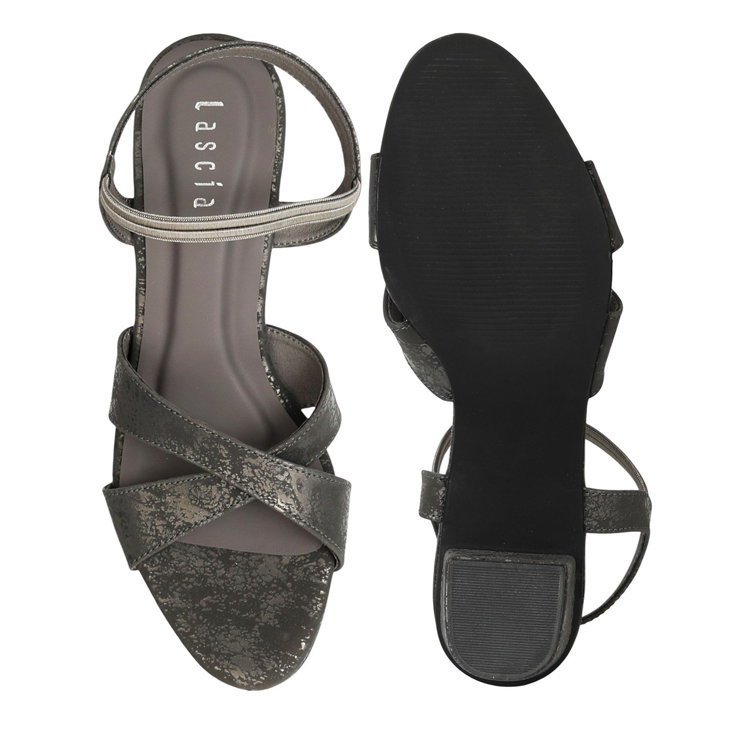 Women Navy Luxe Block Sandals