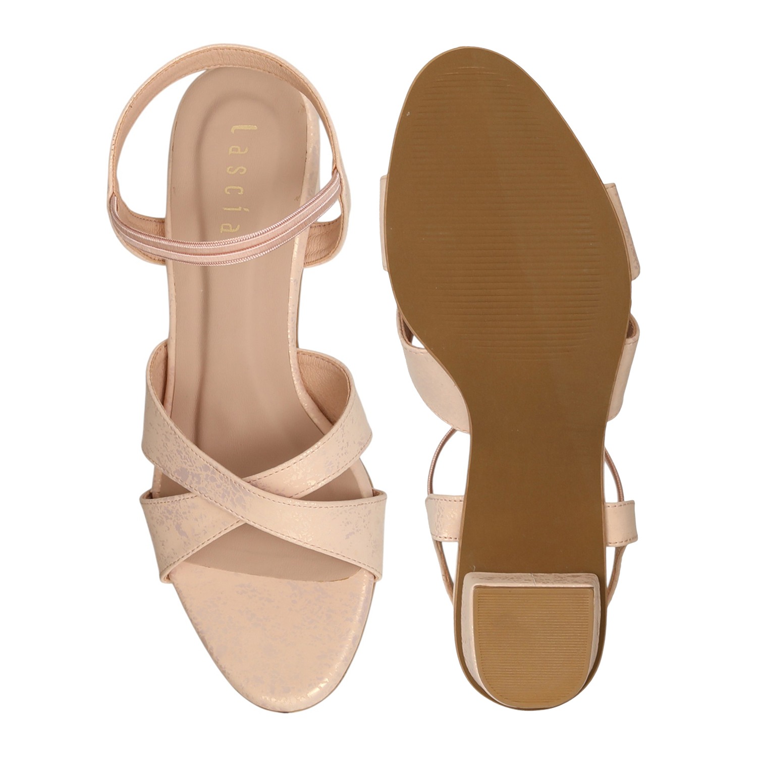 Women Peach Luxe Block Sandals