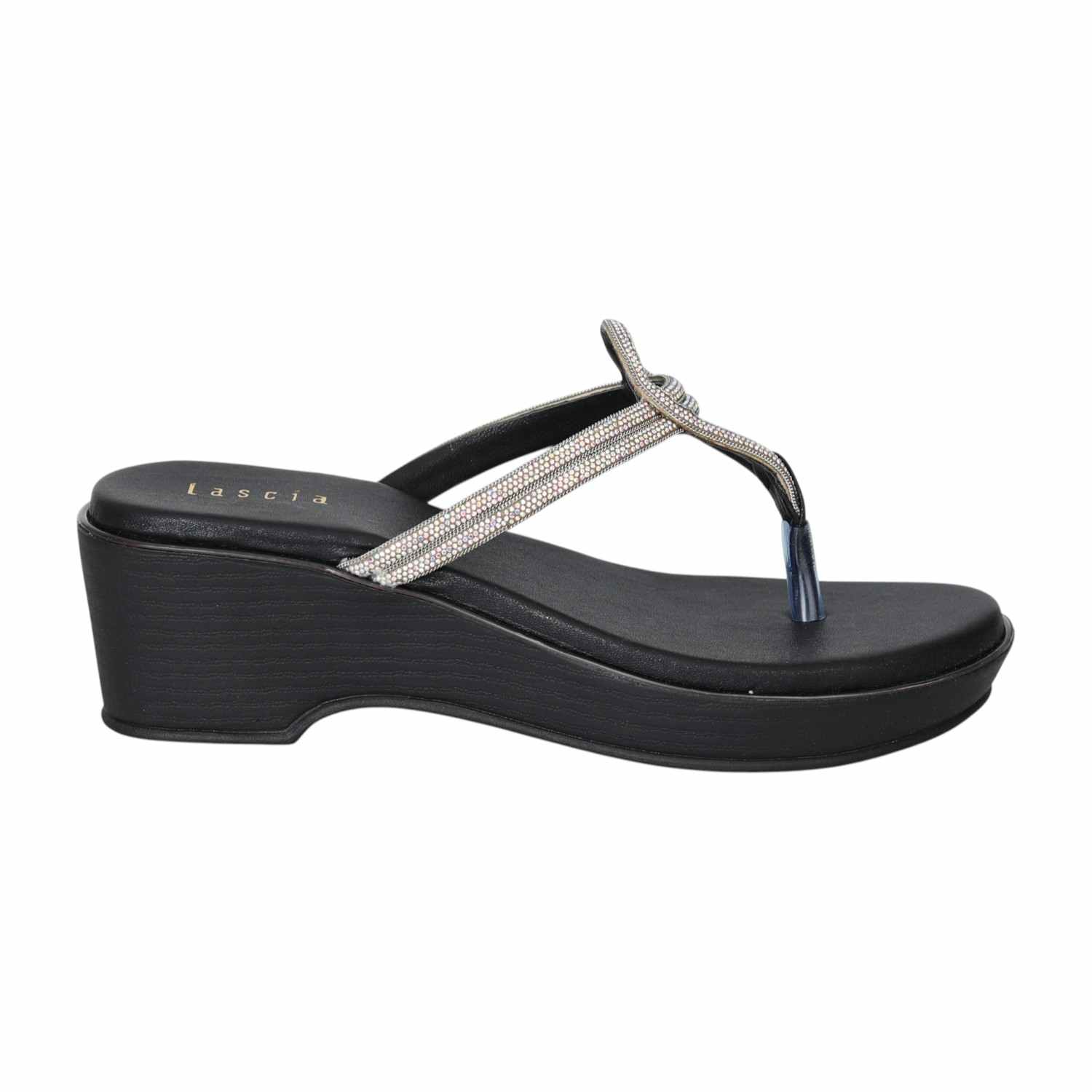Women Elegant Curve Black Sandals