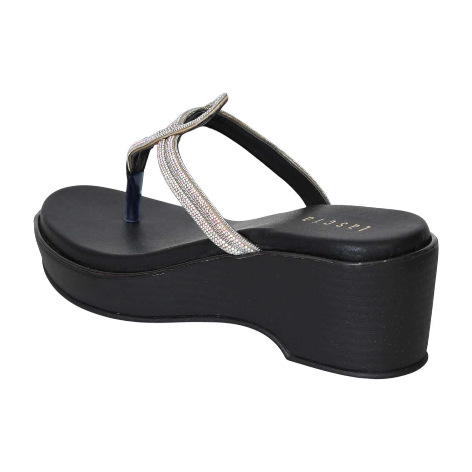 Women Elegant Curve Black Sandals