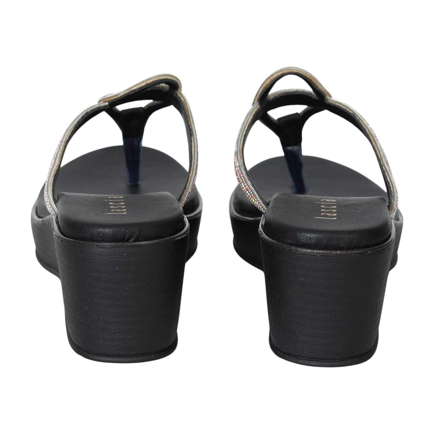 Women Elegant Curve Black Sandals