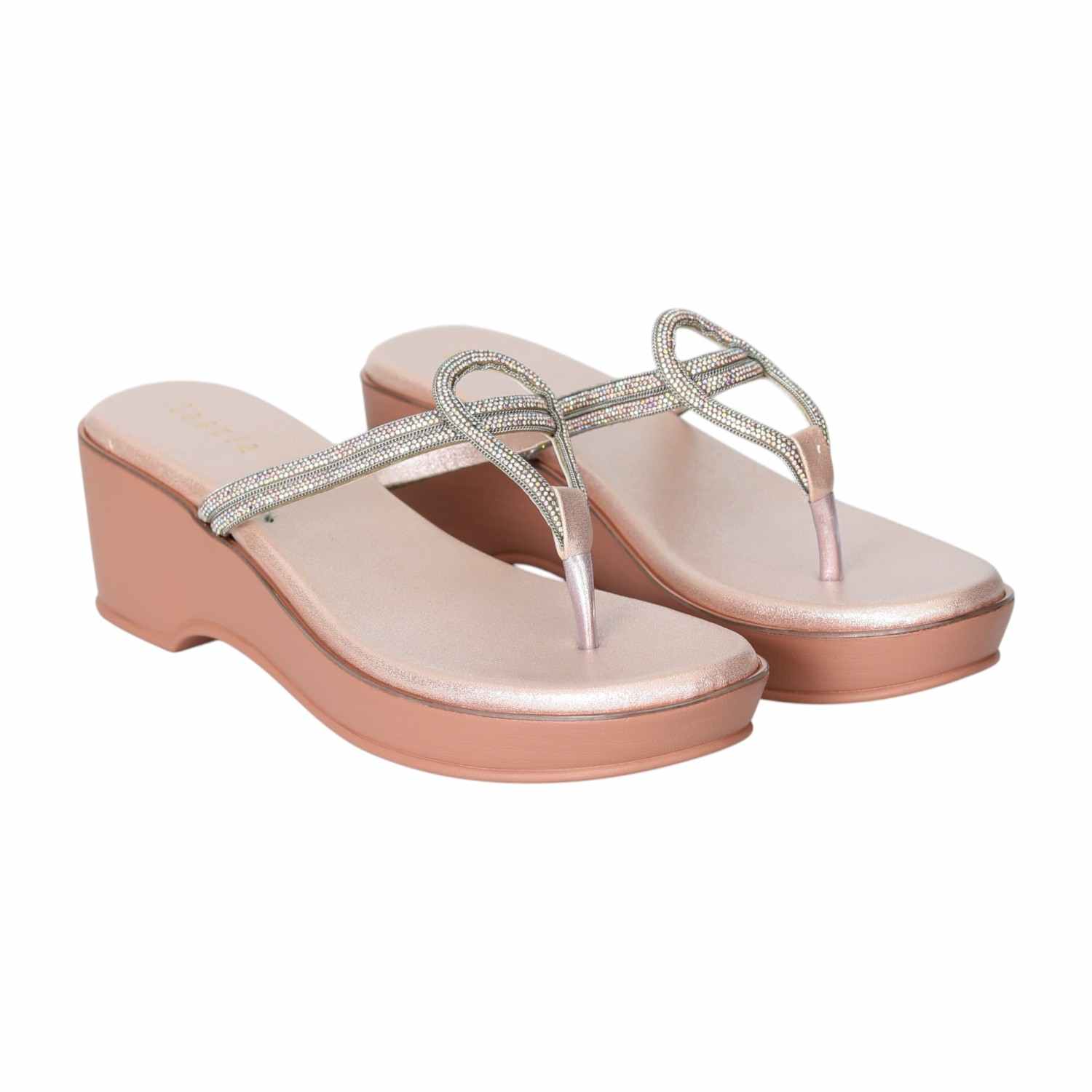 Women Elegant Curve Peach Sandals