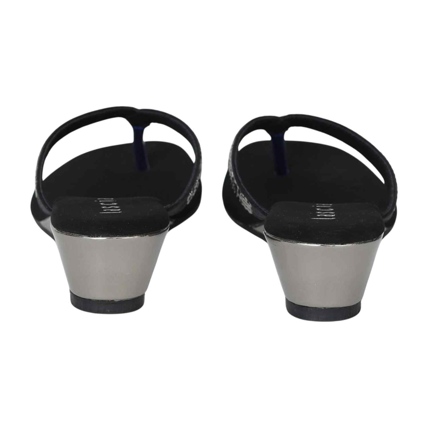 Women Black Glimmer Touch Sandals