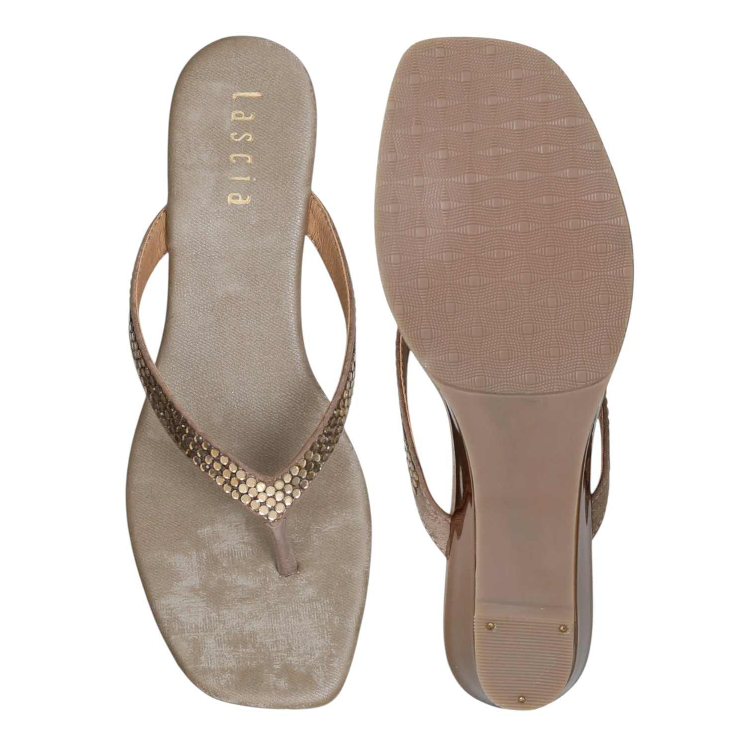 Women Taupe Glimmer Touch Sandals