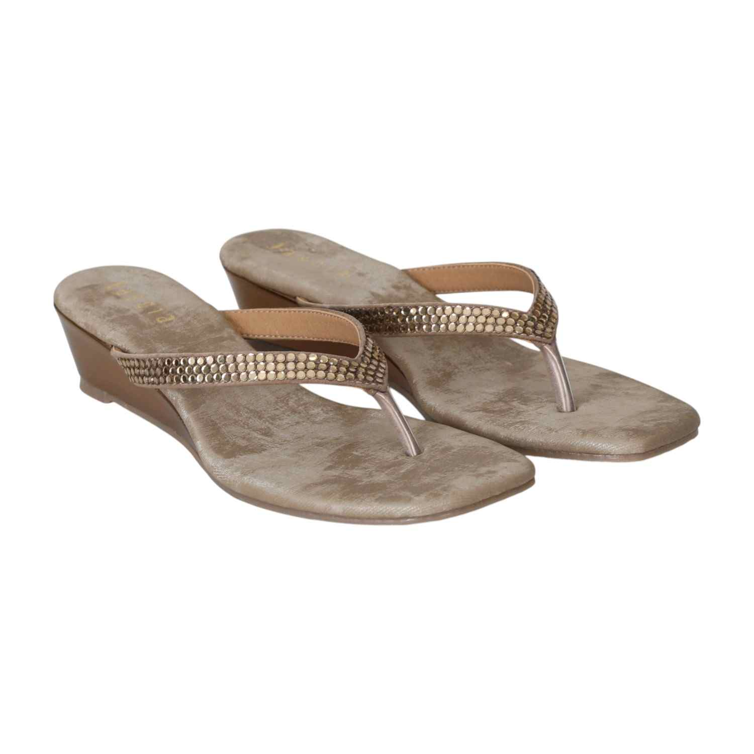 Women Taupe Glimmer Touch Sandals