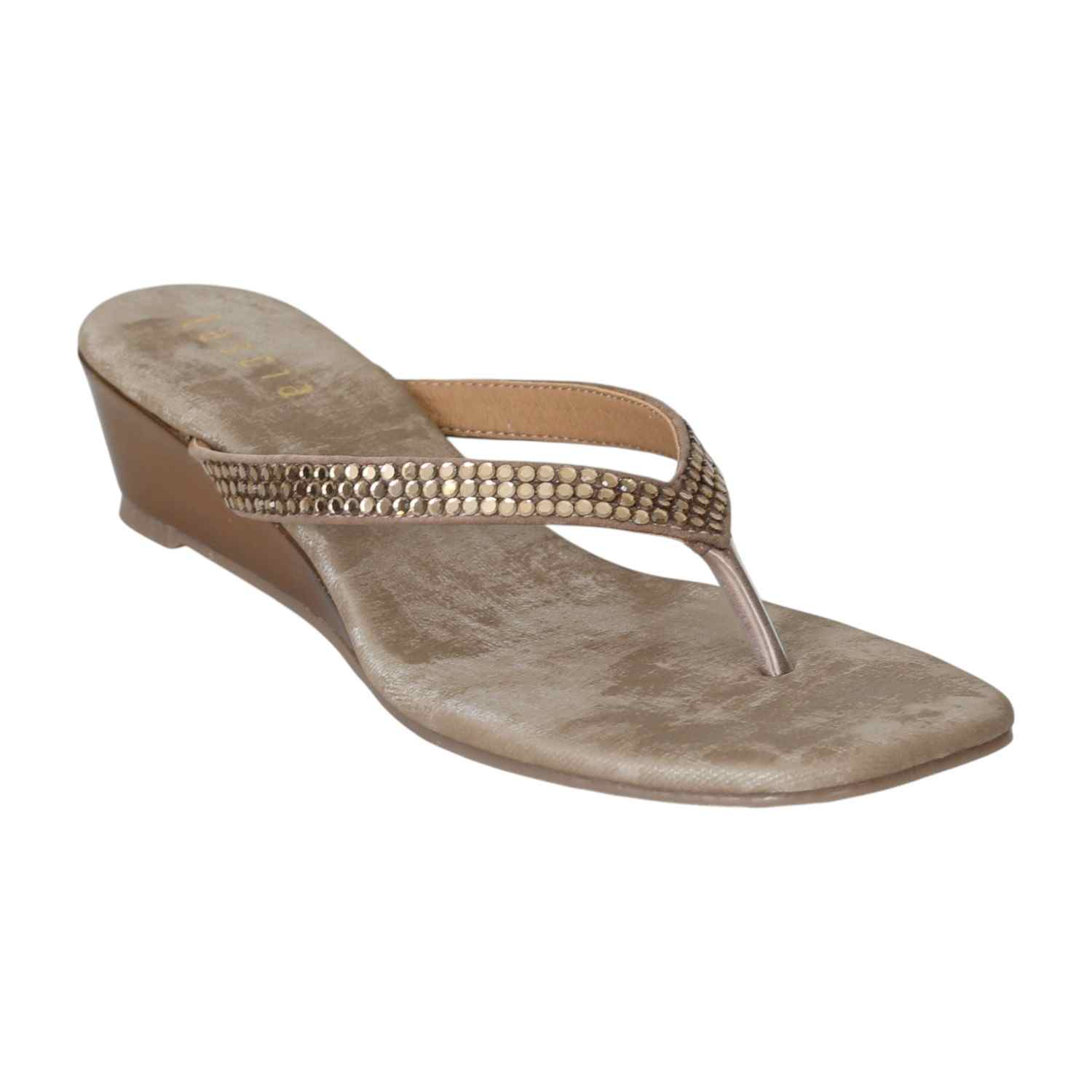 Women Taupe Glimmer Touch Sandals