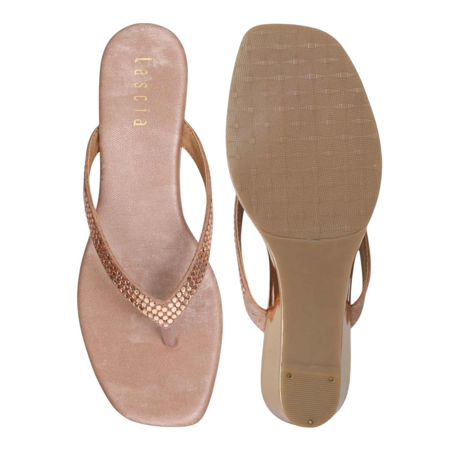 Women Peach Glimmer Touch Sandals