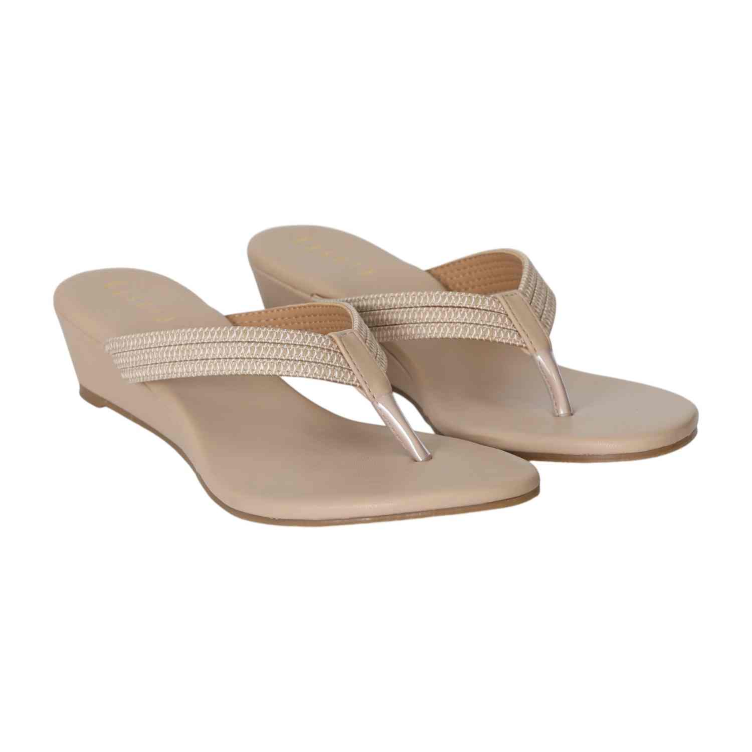 Women Soft Beige Heeled Slip-On