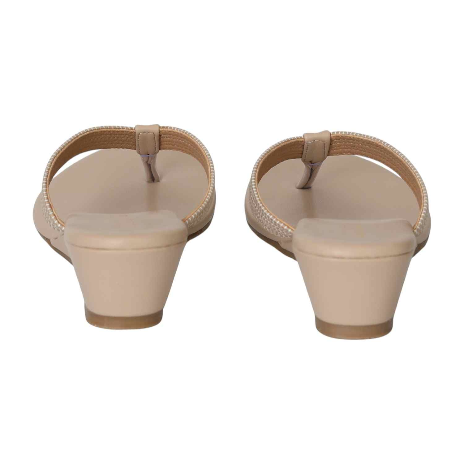 Women Soft Beige Heeled Slip-On