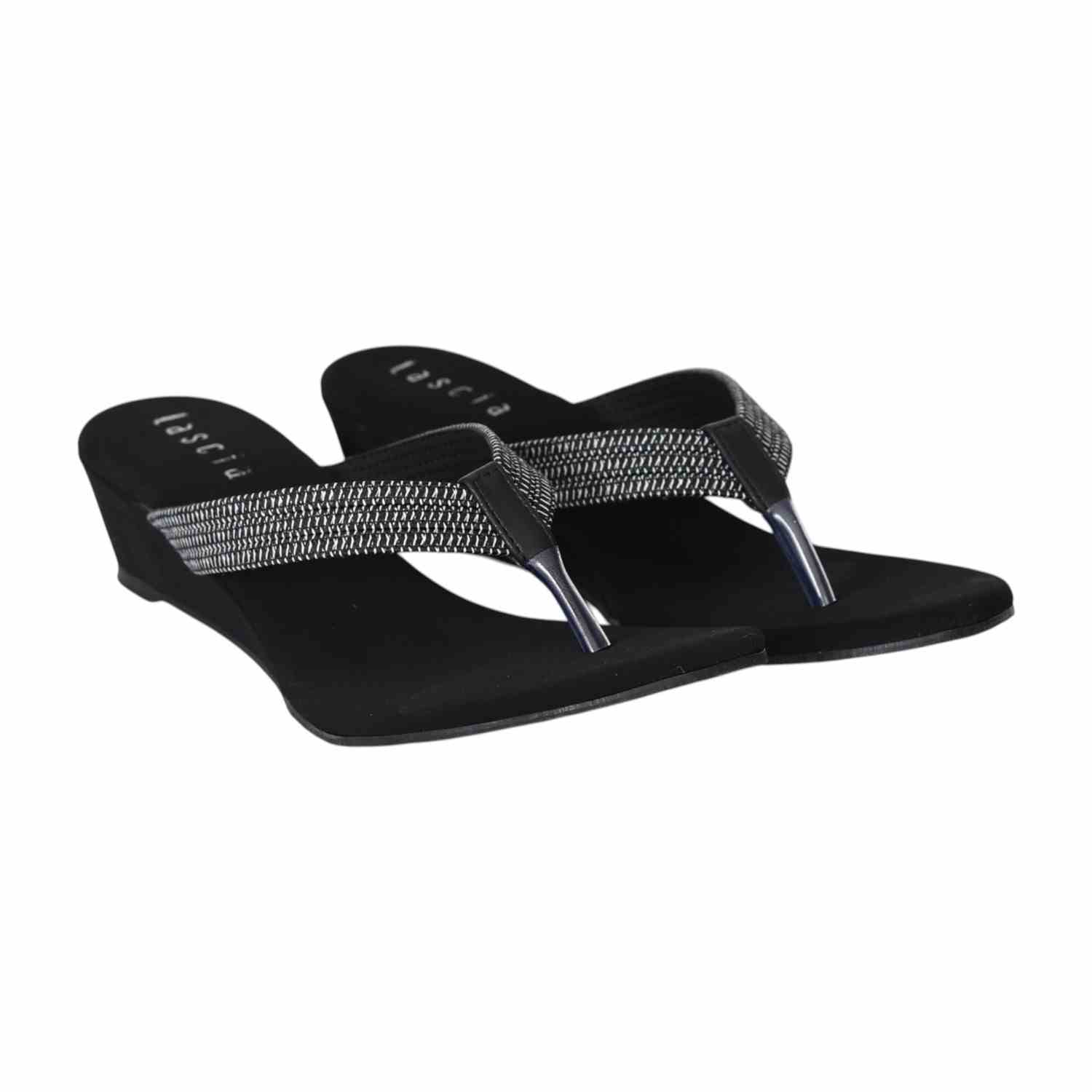 Women Midnight Black Heeled Slip-On