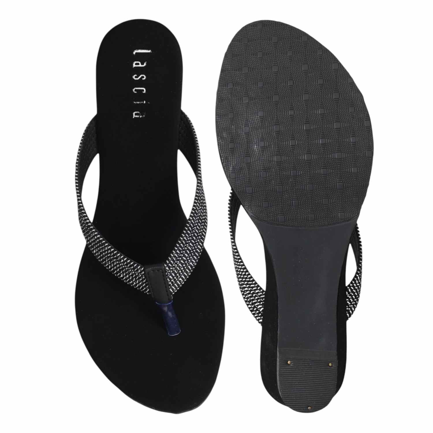 Women Midnight Black Heeled Slip-On