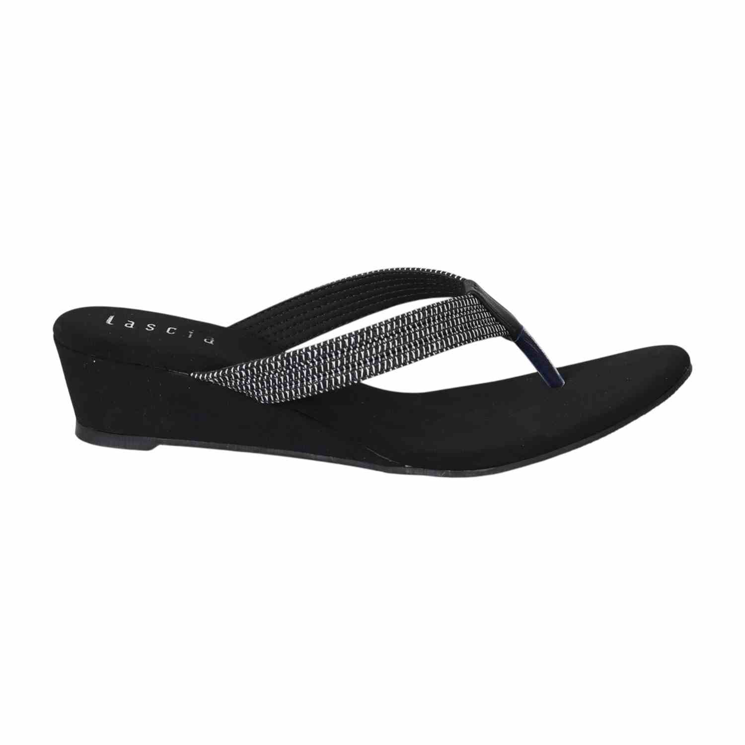 Women Midnight Black Heeled Slip-On