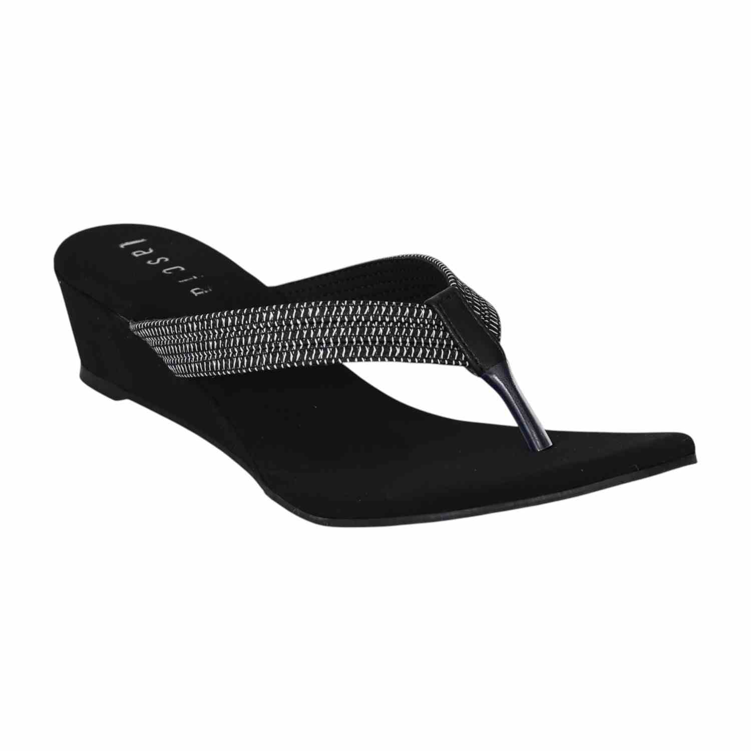 Women Midnight Black Heeled Slip-On