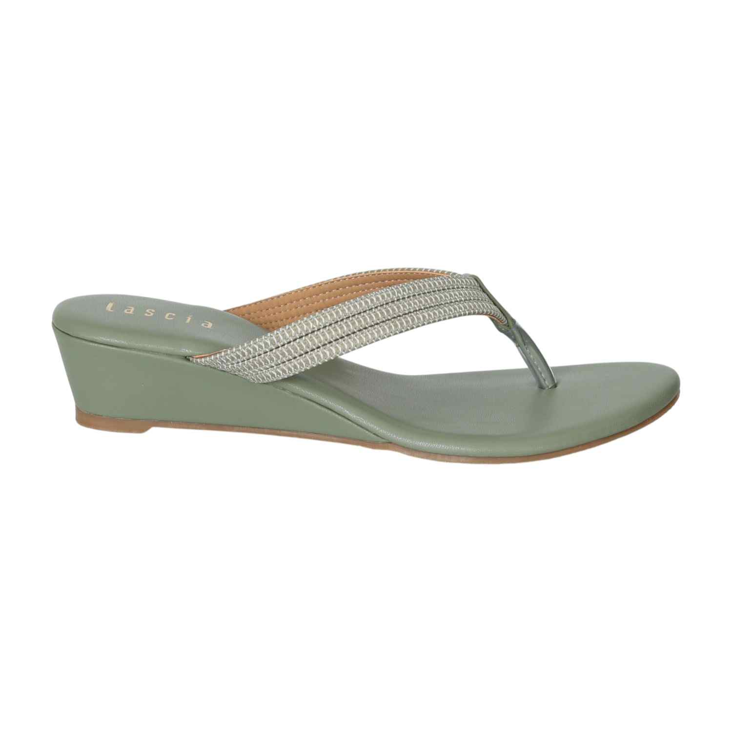 Women Muted Green Heeled Slip-On