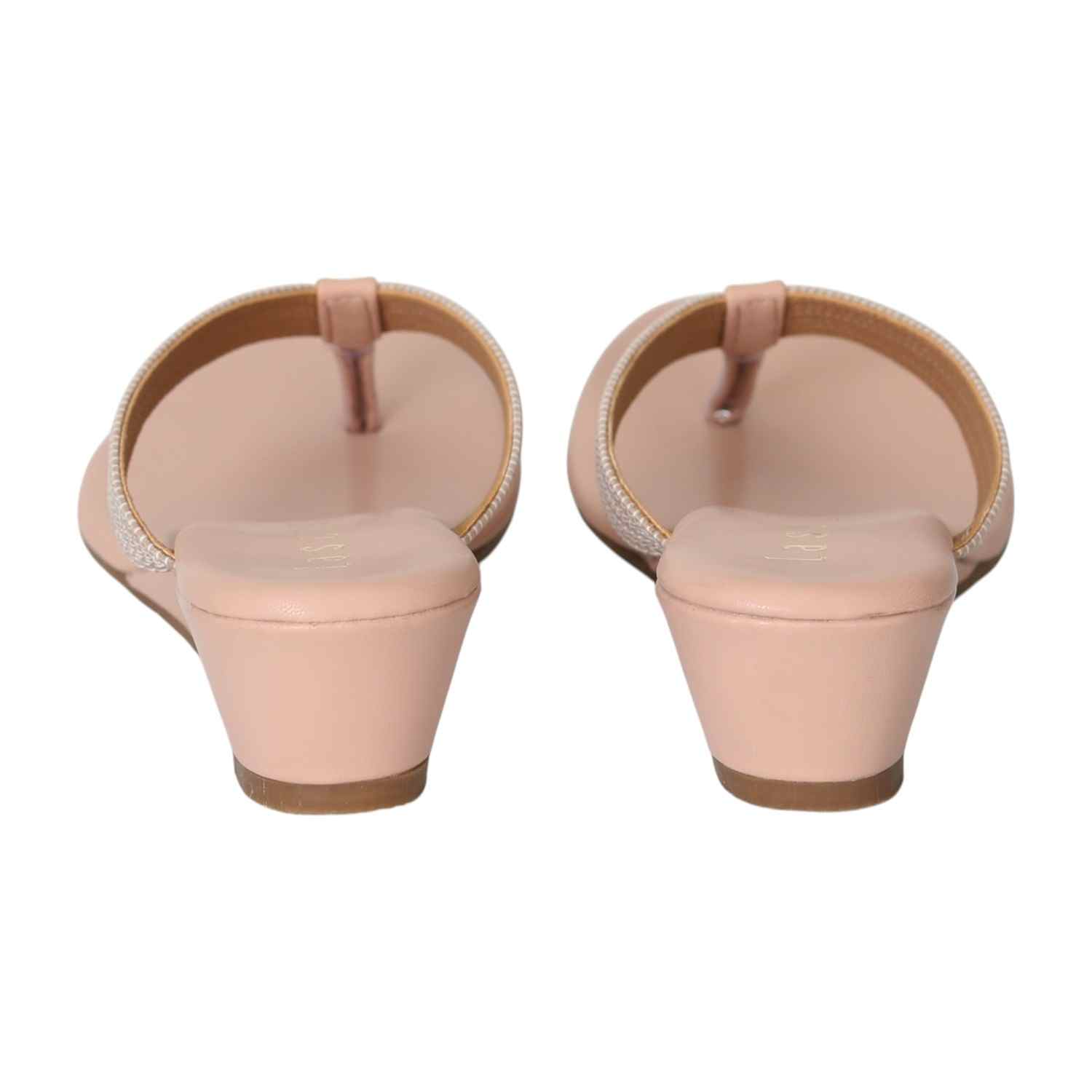 Women Blush Peach Heeled Slip-On