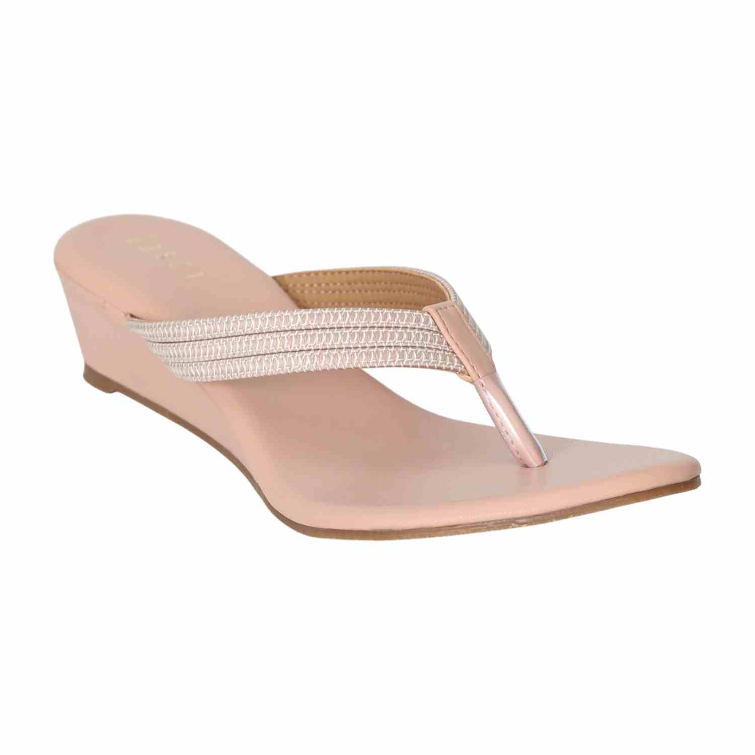 Women Blush Peach Heeled Slip-On