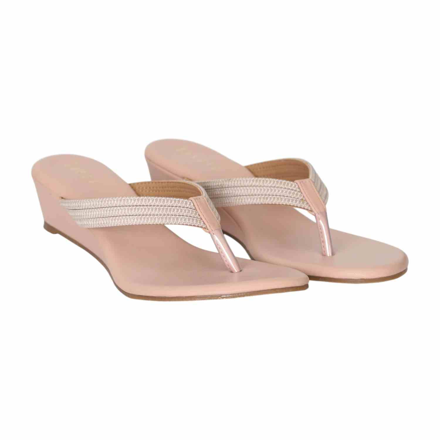 Women Blush Peach Heeled Slip-On