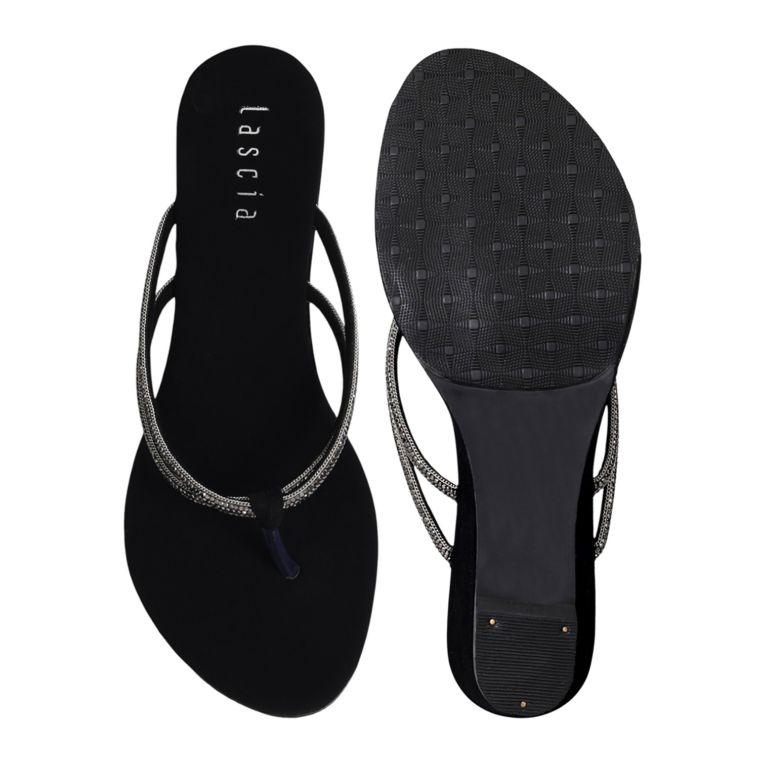 Black Sparkle Step Wedge for Women