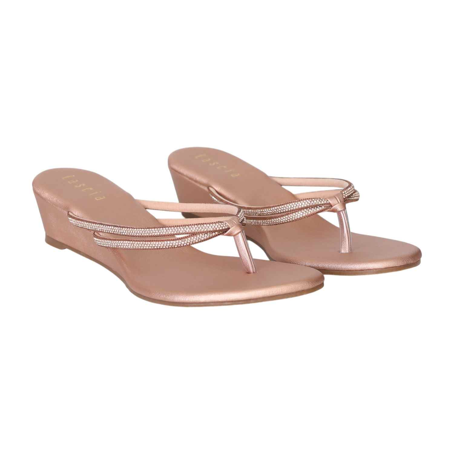 Rose Gold Sparkle Step Wedge for Women