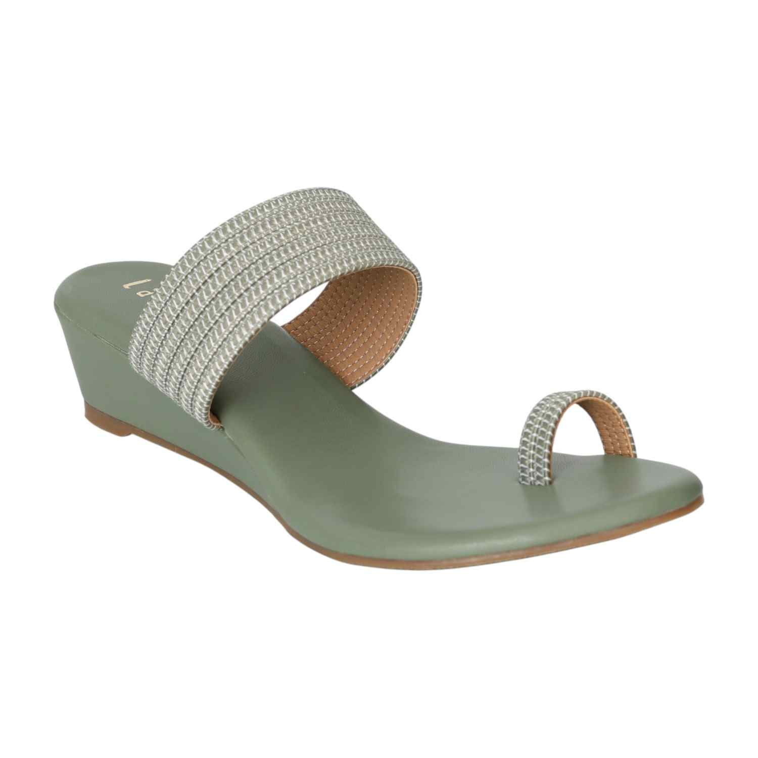 Women's Olive Whisper Toe Ring Flats