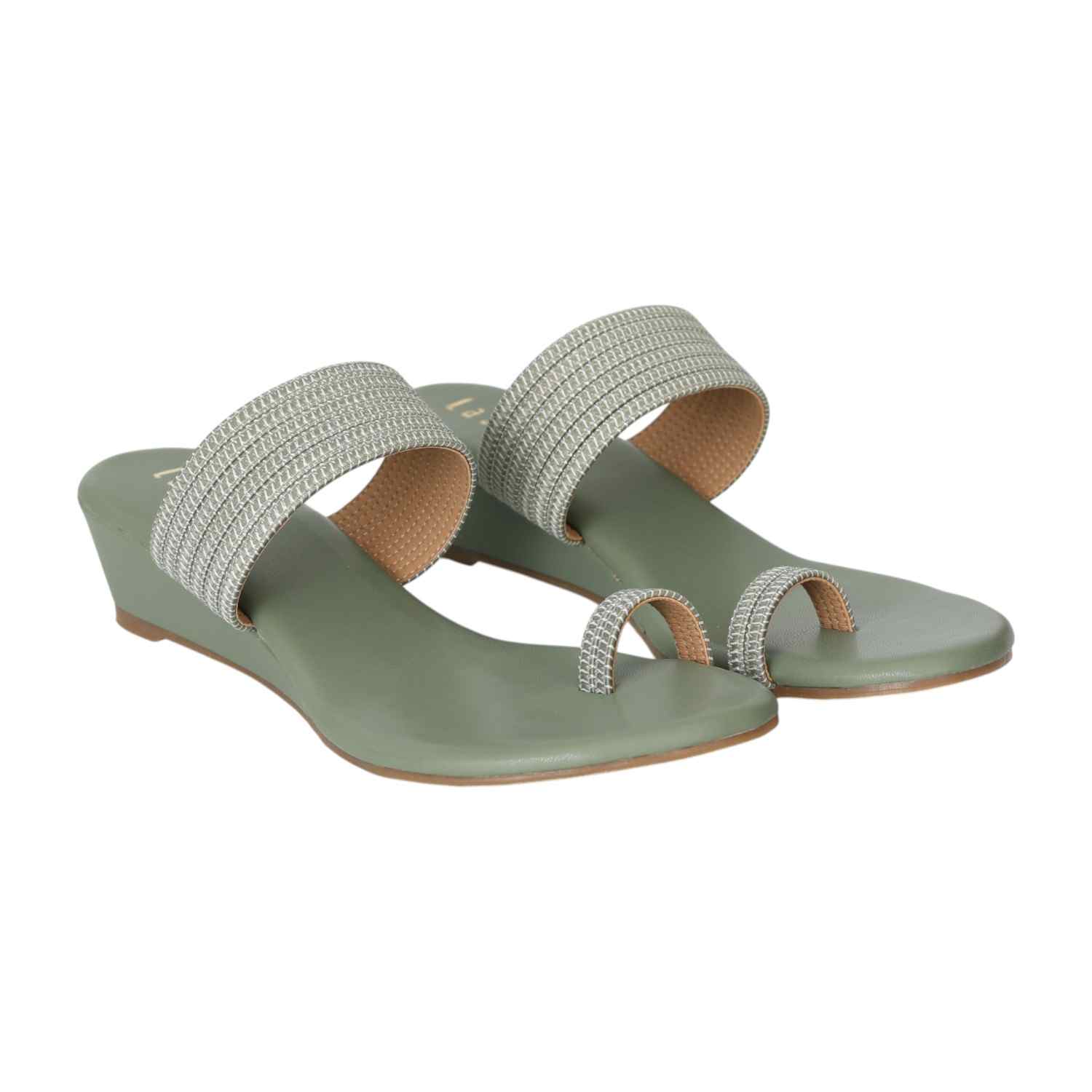Women's Olive Whisper Toe Ring Flats