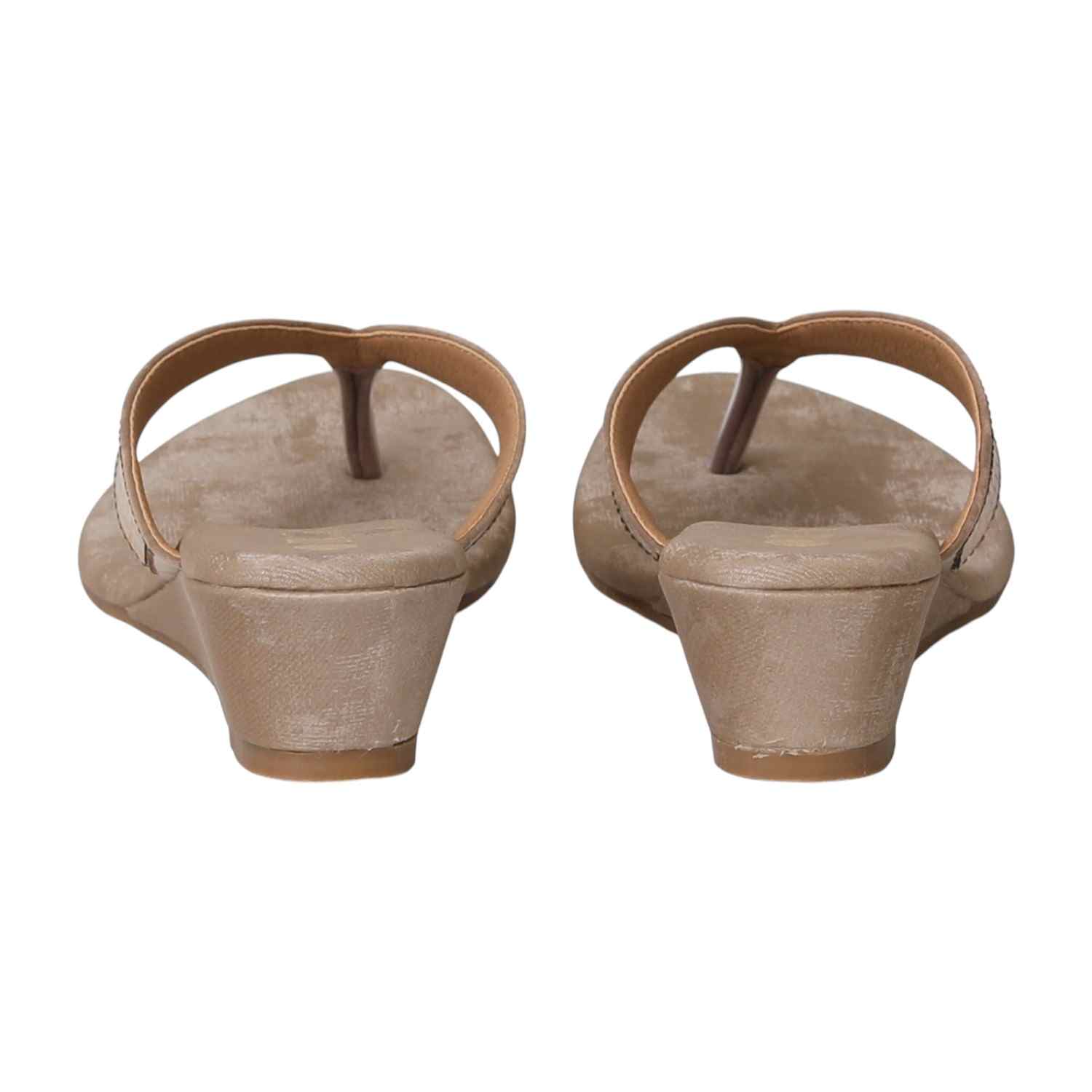 Women Beige LuxeGlow Wedge Heels