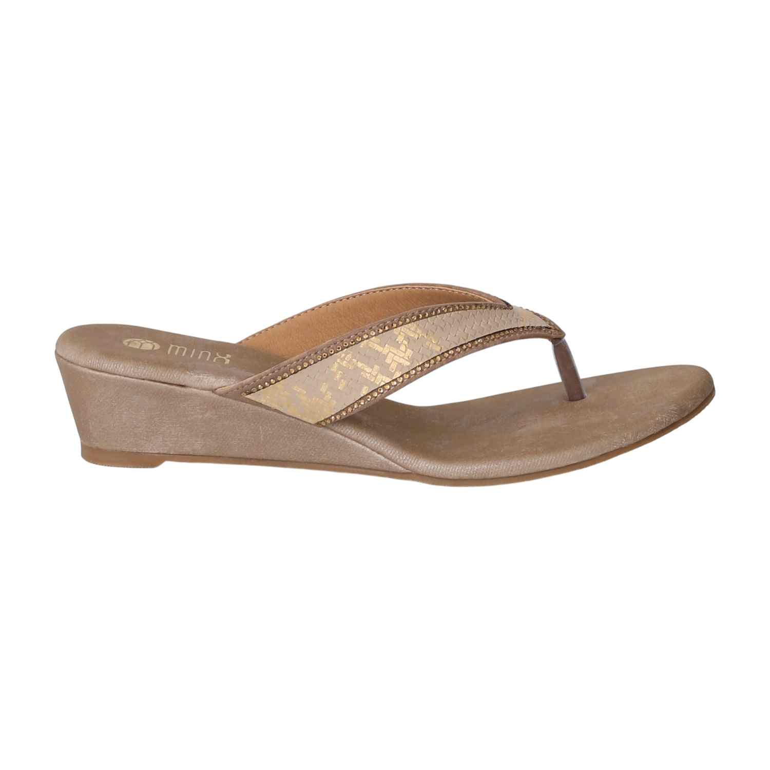 Women Beige LuxeGlow Wedge Heels
