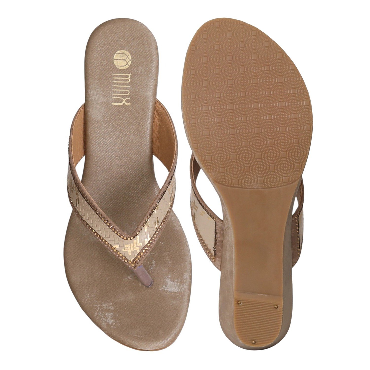 Women Beige LuxeGlow Wedge Heels
