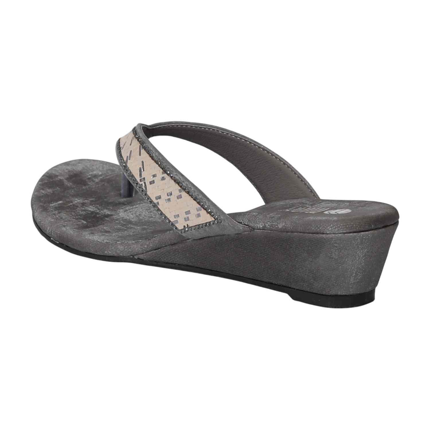 Women Grey LuxeGlow Wedge Heels