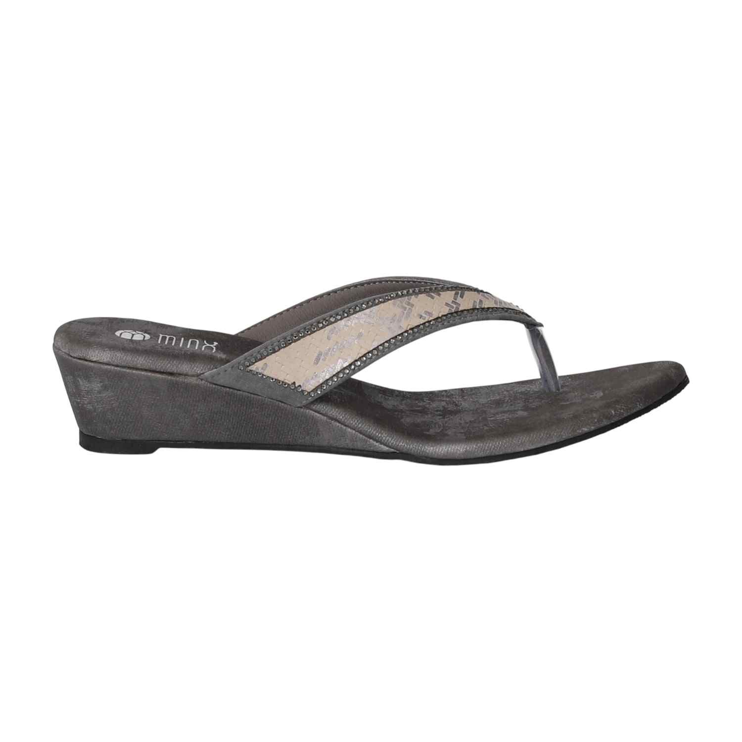 Women Grey LuxeGlow Wedge Heels