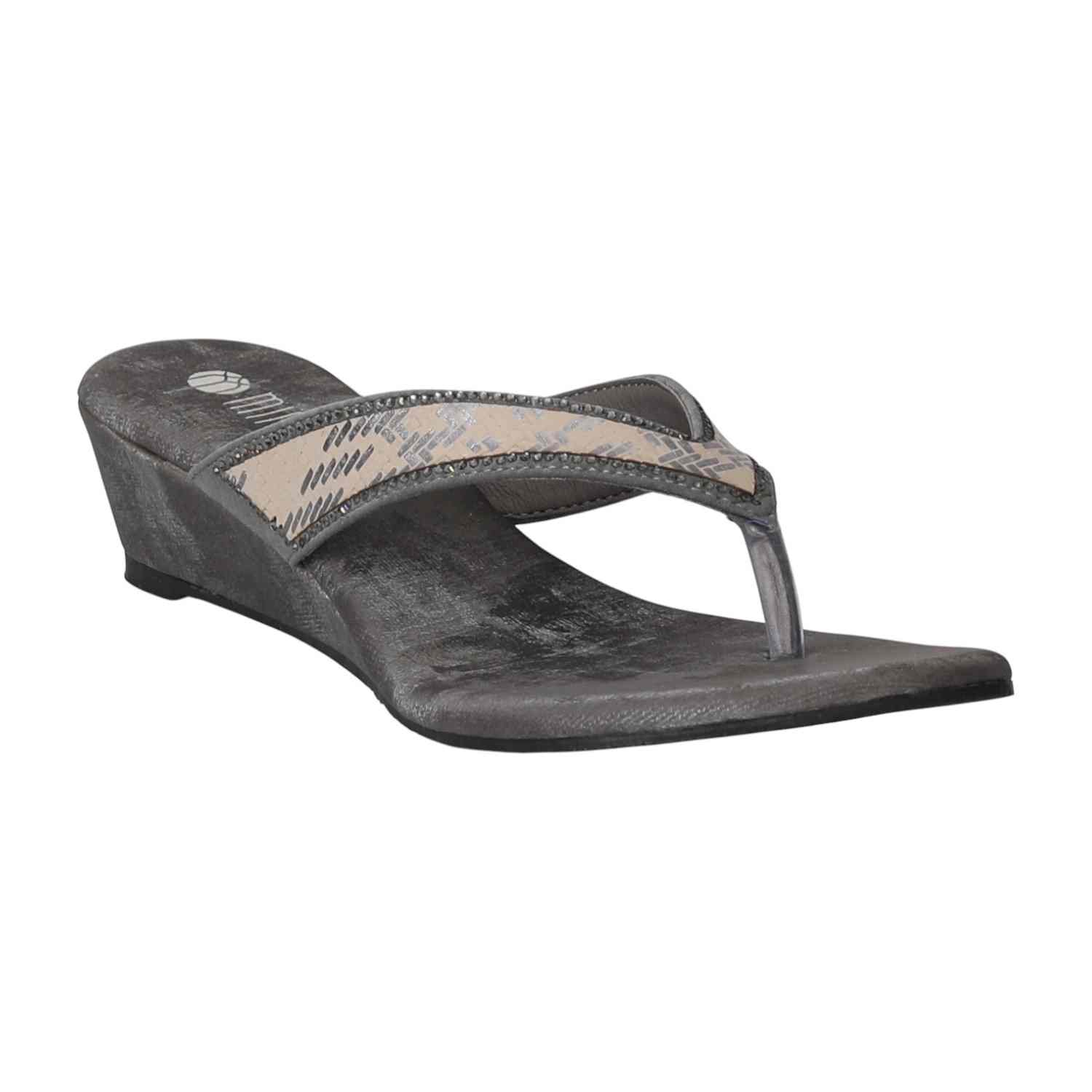 Women Grey LuxeGlow Wedge Heels