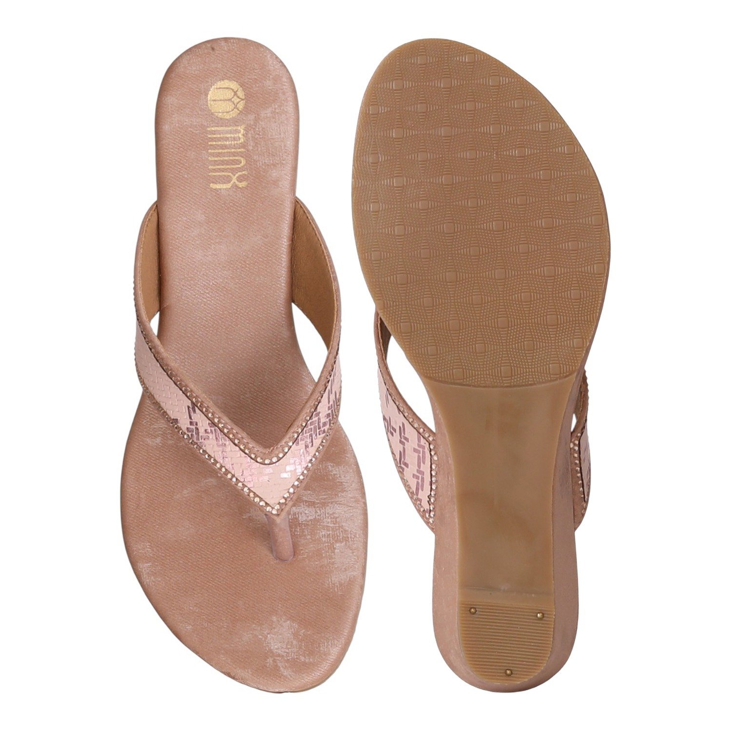 Women Peach LuxeGlow Wedge Heels