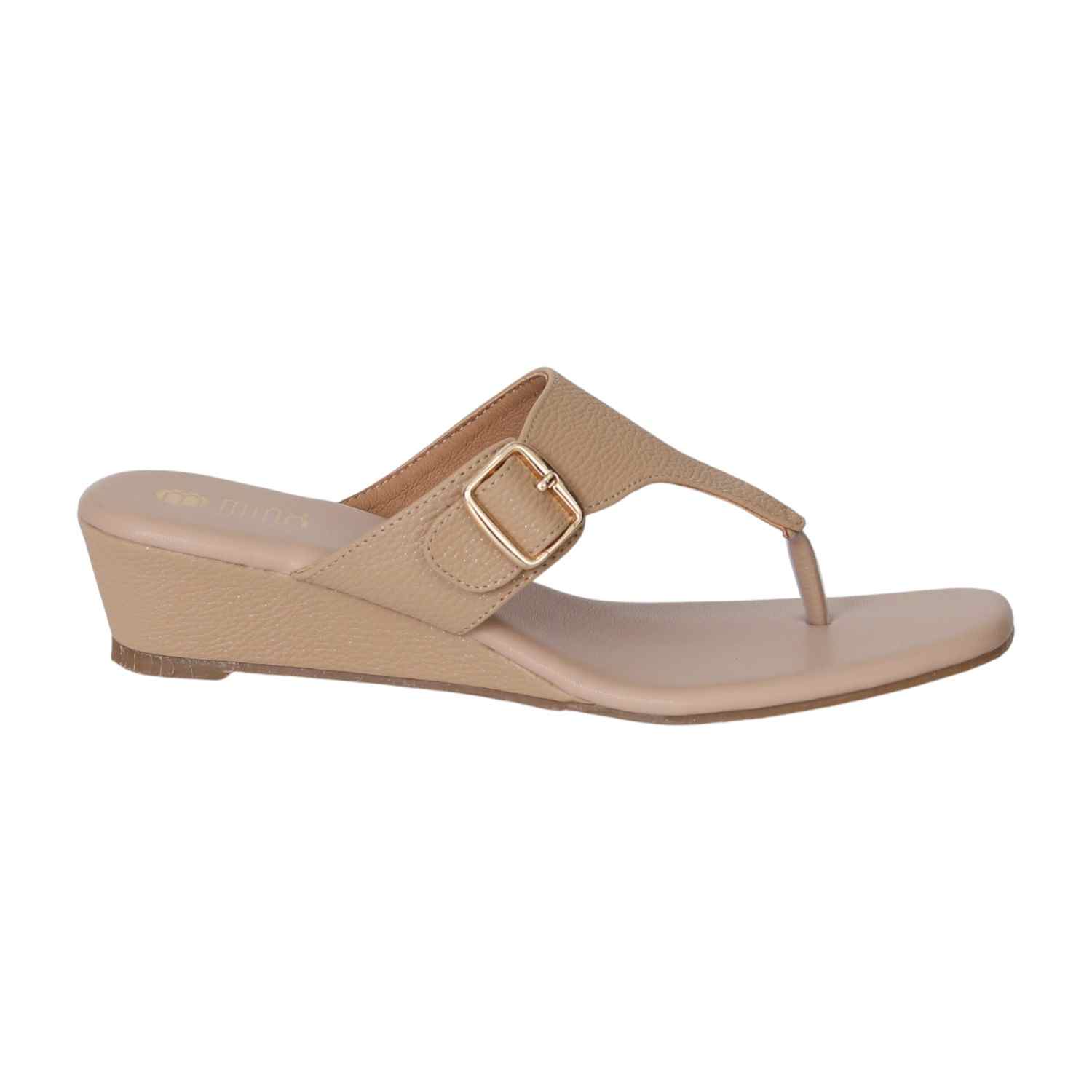Beige Elegance Wedge Slides for Women