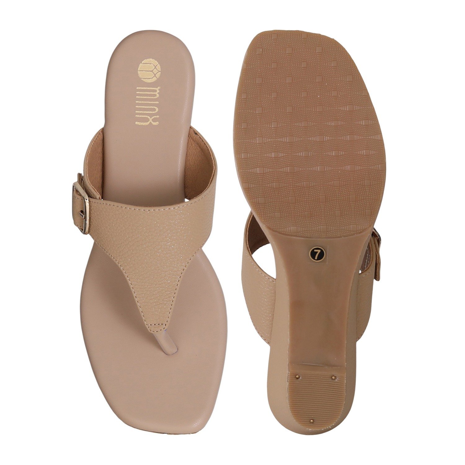 Beige Elegance Wedge Slides for Women