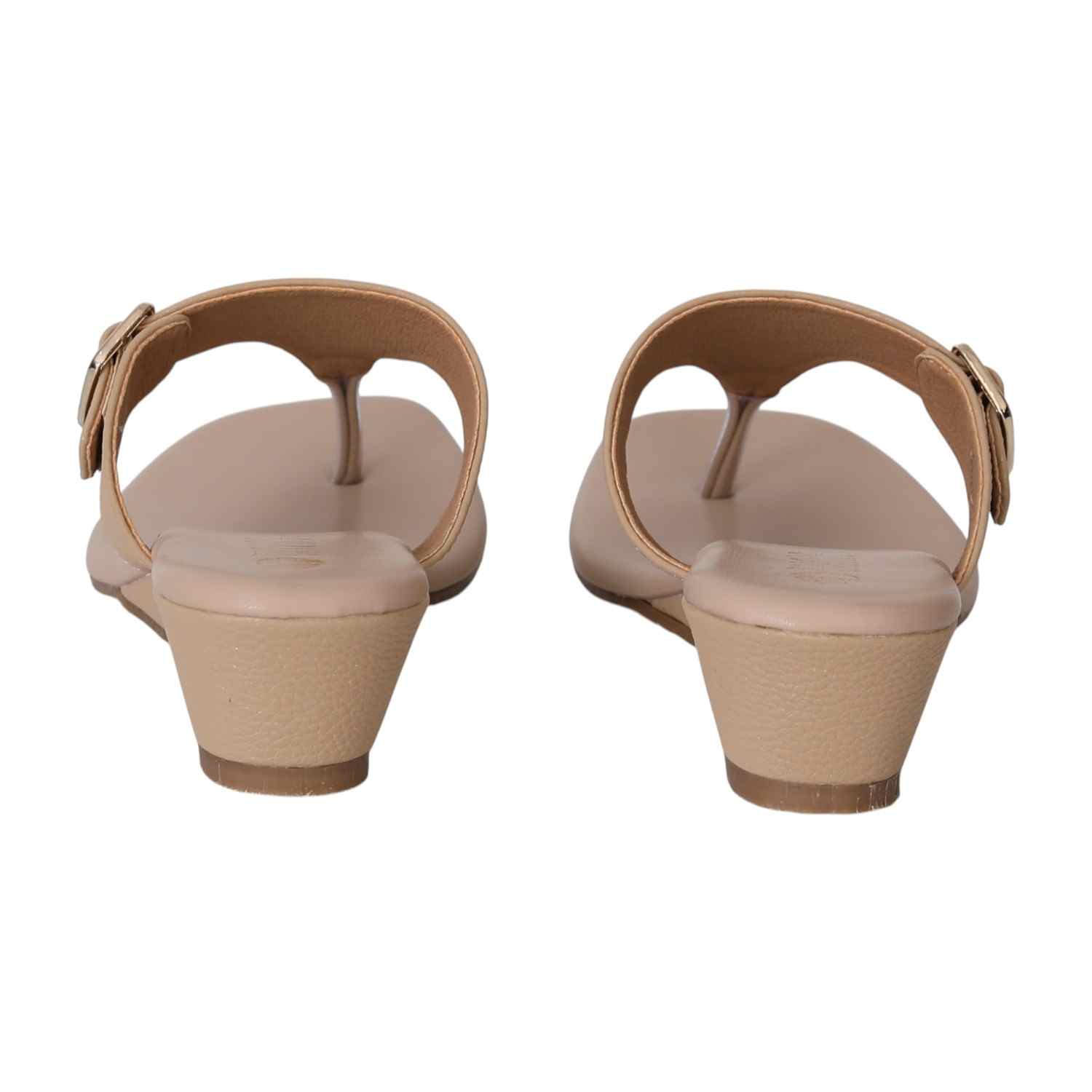 Beige Elegance Wedge Slides for Women