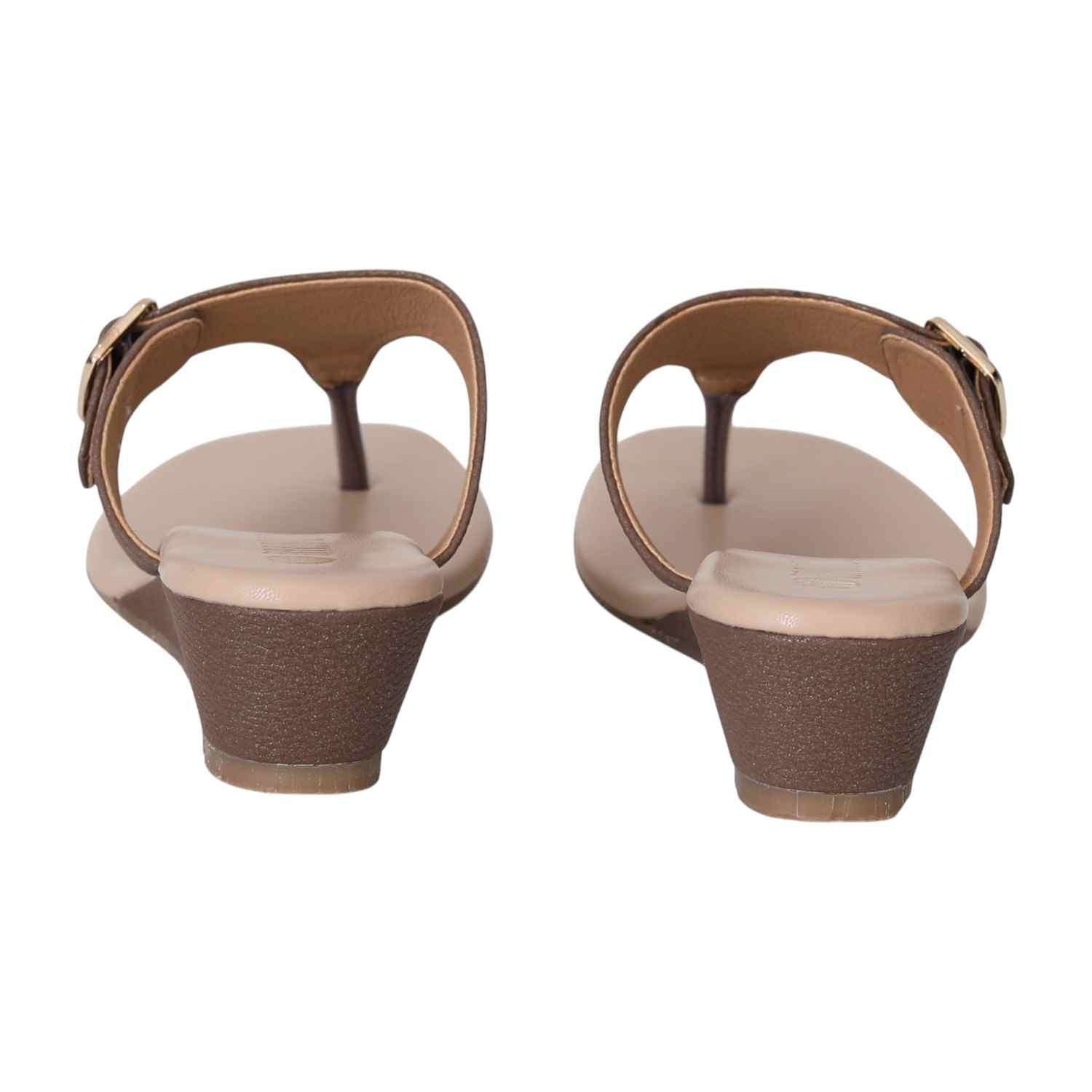 Brown Elegance Wedge Slides for Women
