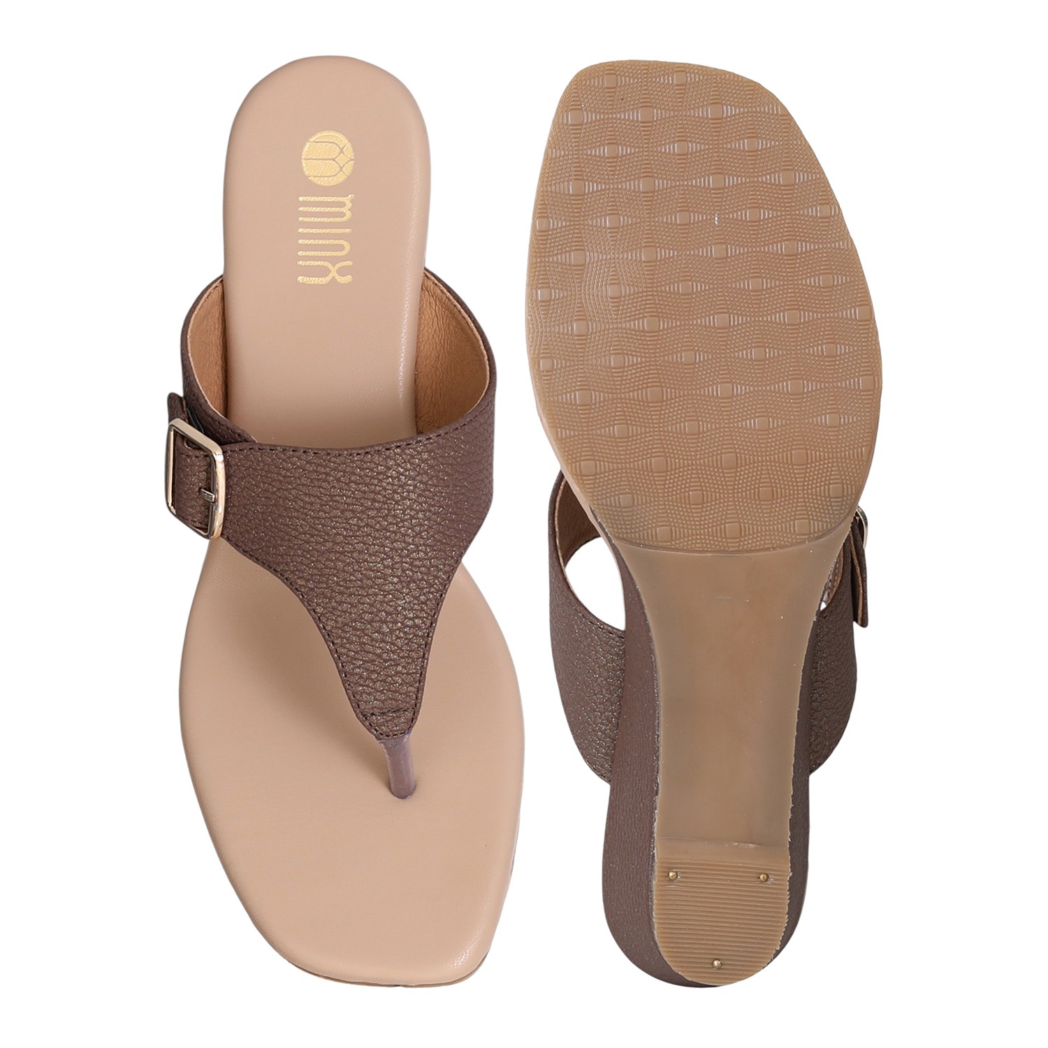 Brown Elegance Wedge Slides for Women