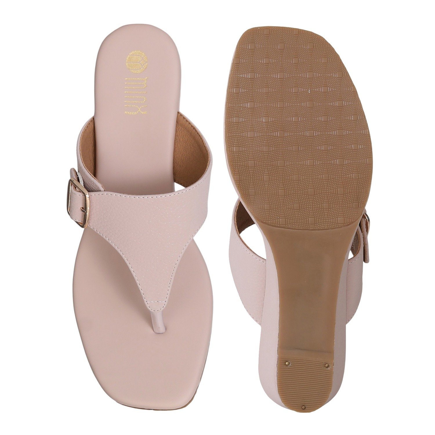 Peach Elegance Wedge Slides for Women