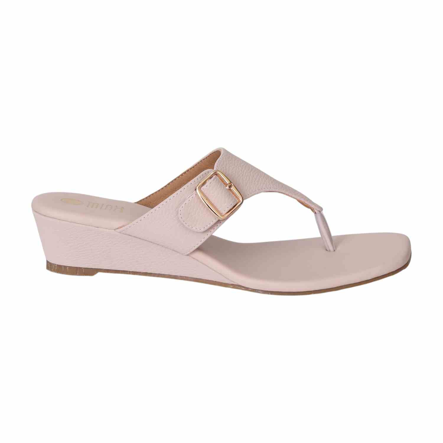 Peach Elegance Wedge Slides for Women