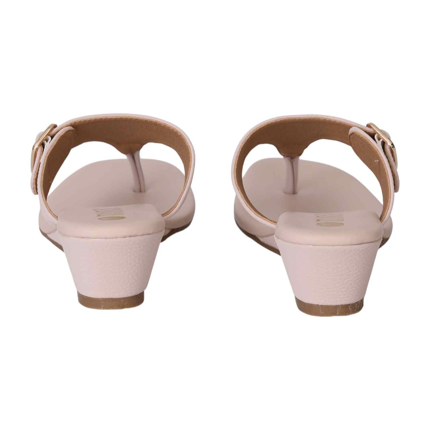 Peach Elegance Wedge Slides for Women