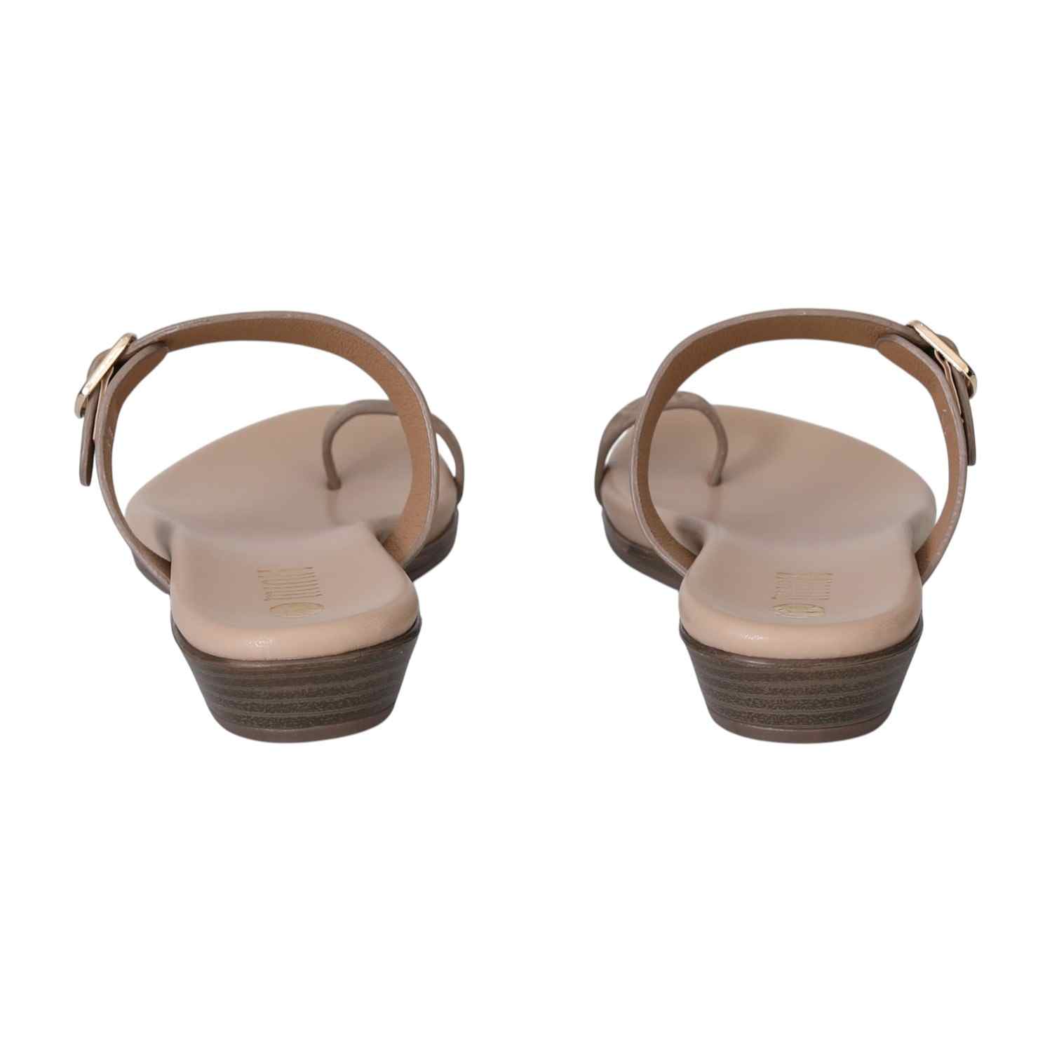 Beige Chic Buckle Slides for Women
