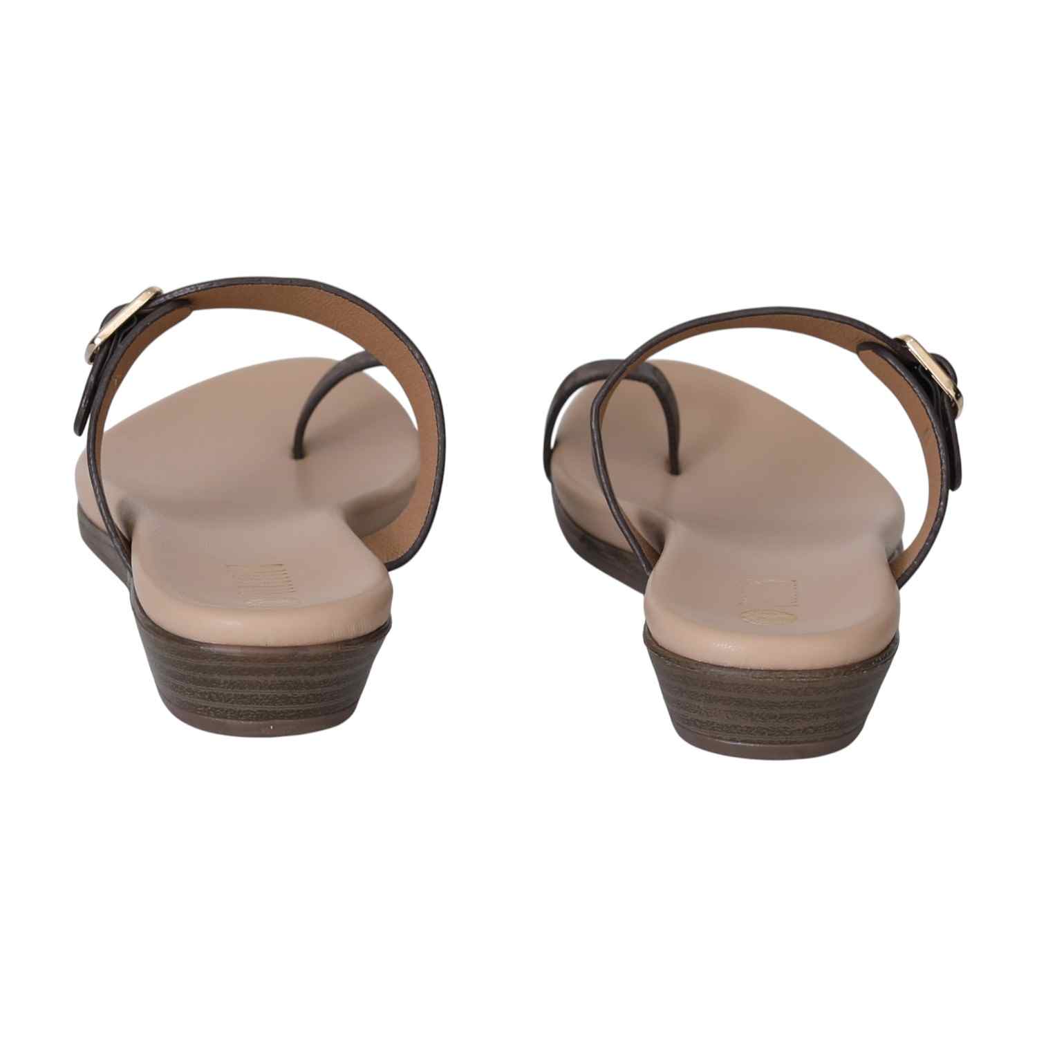 Brown Chic Buckle Slides for Women