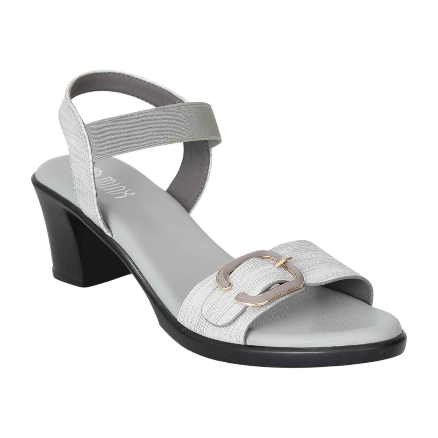 Women's Silvered Shimmer Heel Sandals