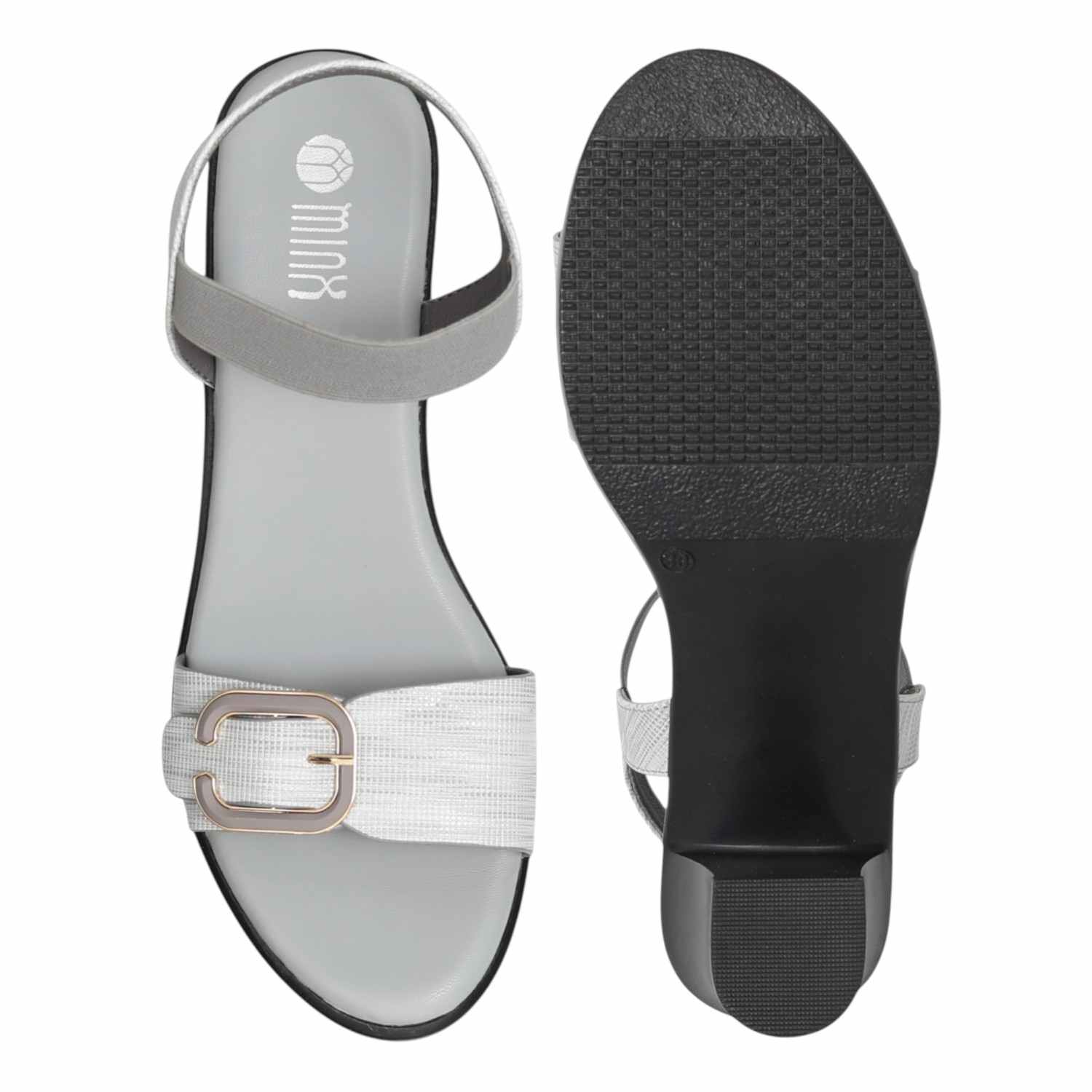Women's Silvered Shimmer Heel Sandals