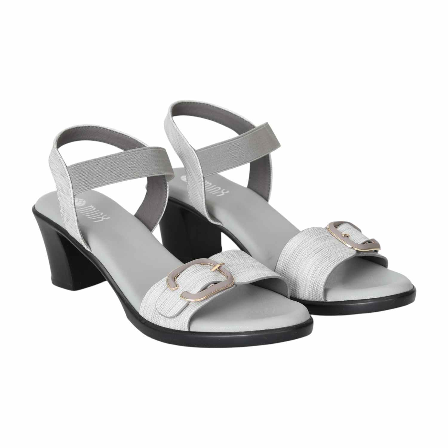 Women's Silvered Shimmer Heel Sandals