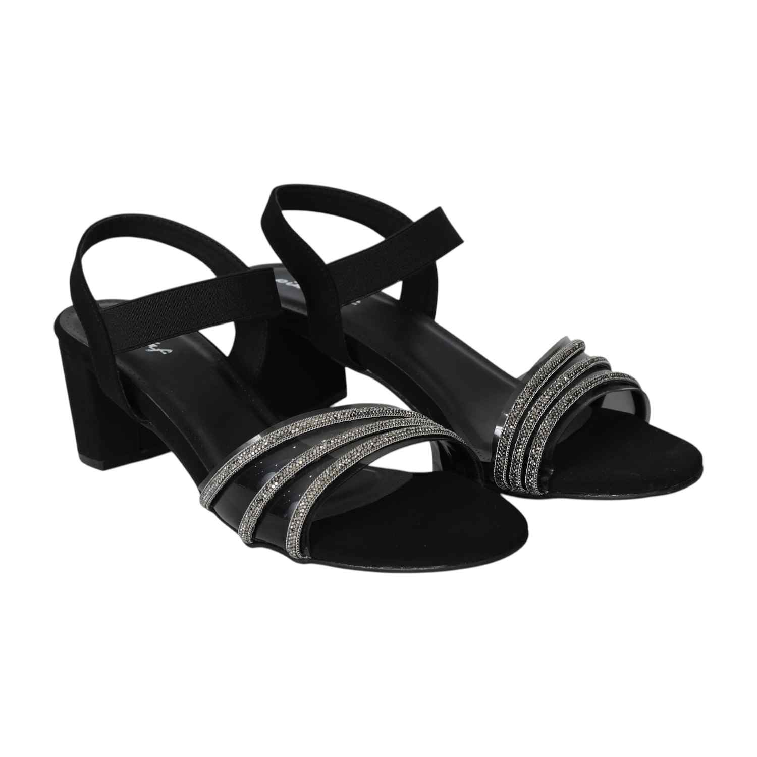 Women's Twilight Gleam Black Heel Sandals