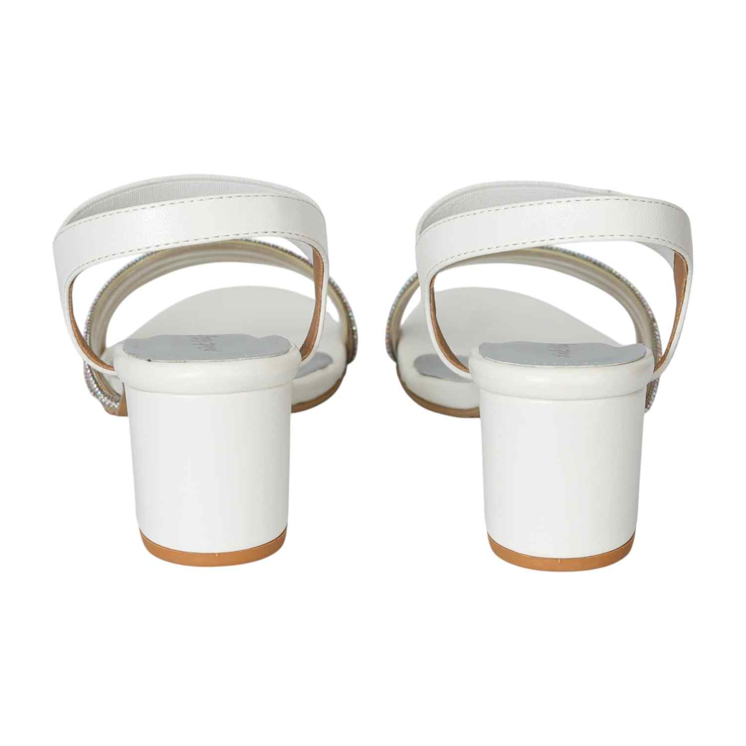 Women's Crystal Grace White Heel Sandals