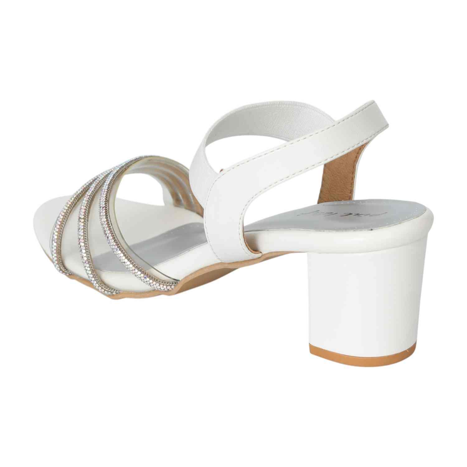 Women's Crystal Grace White Heel Sandals